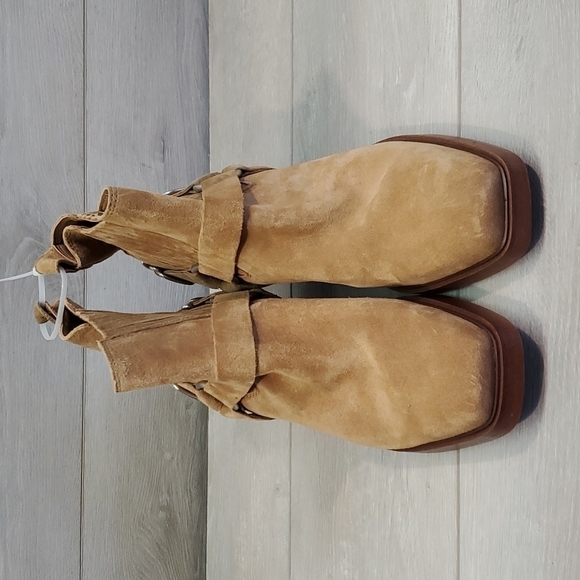 NEW Sam Edelman Womens Bellamie Camel Western Boho Heels Square Toe shoes - Picture 6 of 15